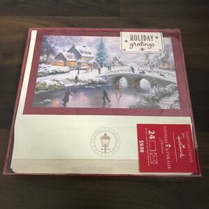 NEW 24 PACK Thomas Kinkade Hallmark Holiday Greetings Christmas Cards Boxed